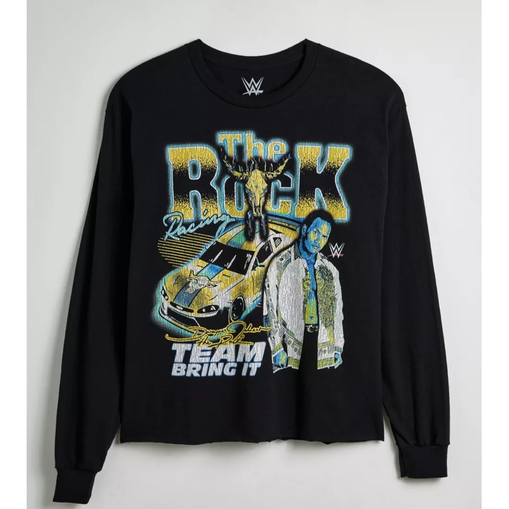 WWE The Rock Black Long Sleeve Shirt